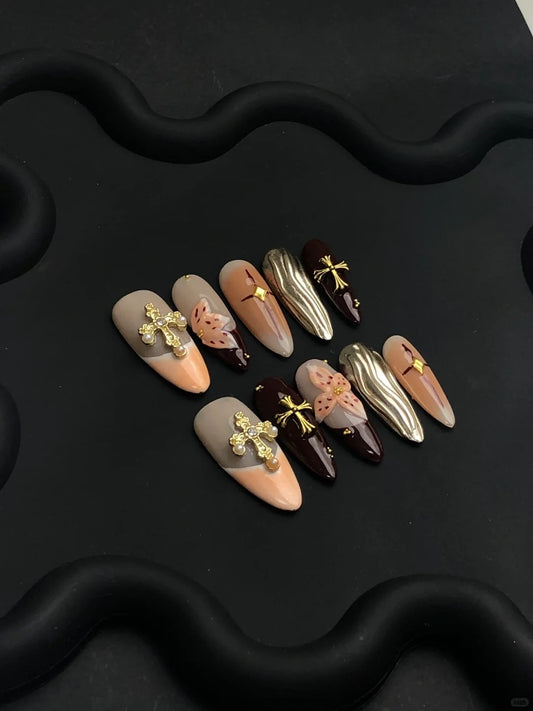 French Ombre Gel Fake Nails – Short, Natural & Reusable – Lightweight & Comfortable for Daily Wear